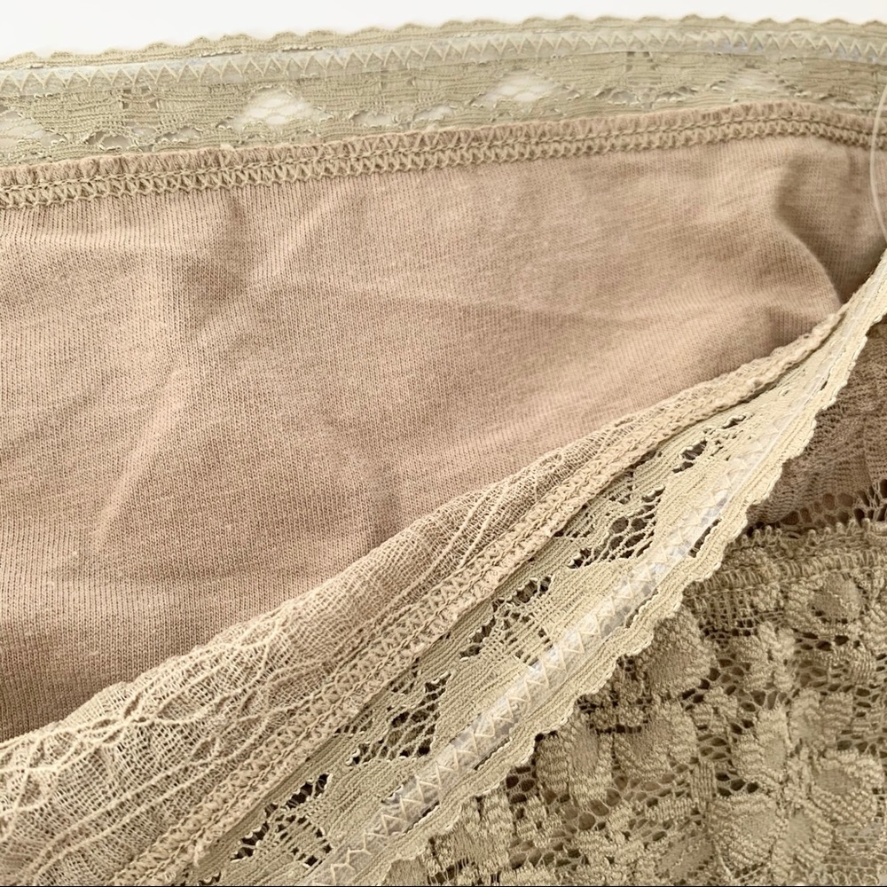 Free People Lace Bandeau Scalloped Edge Taupe XS - Picture 10 of 11